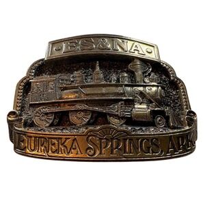 ES&NA Railway Belt Buckle Mens Brass Train Eureka Springs Arkansas Limited Ed